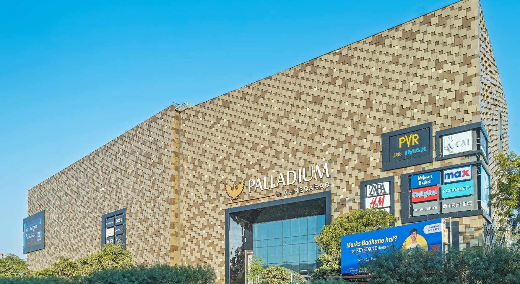 Modern acp sheet front elevation done Using ACP sheets in Palladium Mall