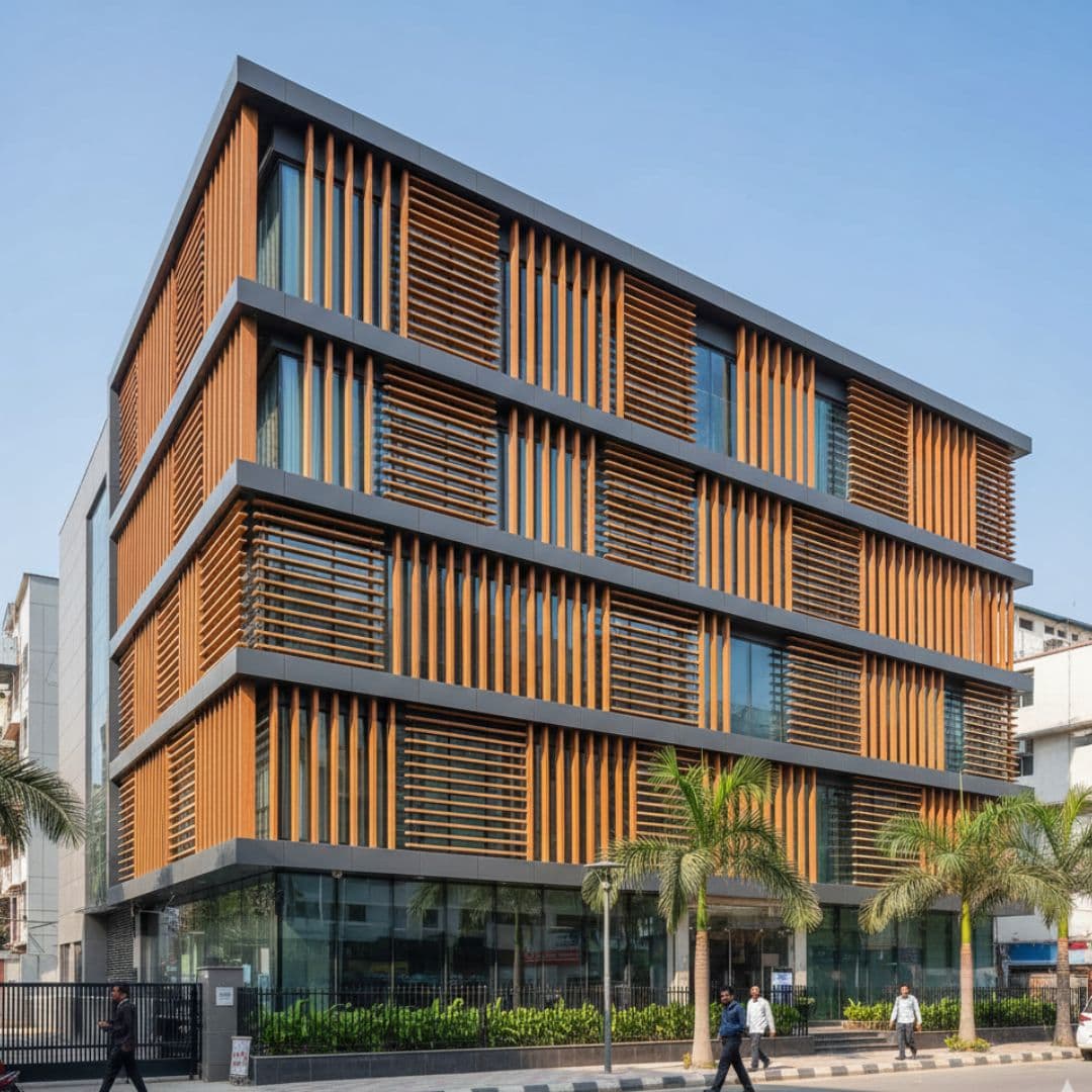 Commercial Building Cladded ACP Louvers