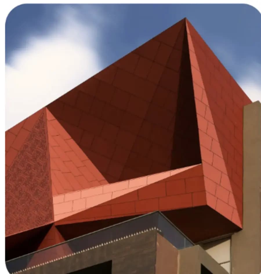 Commercial façade with vertical fins